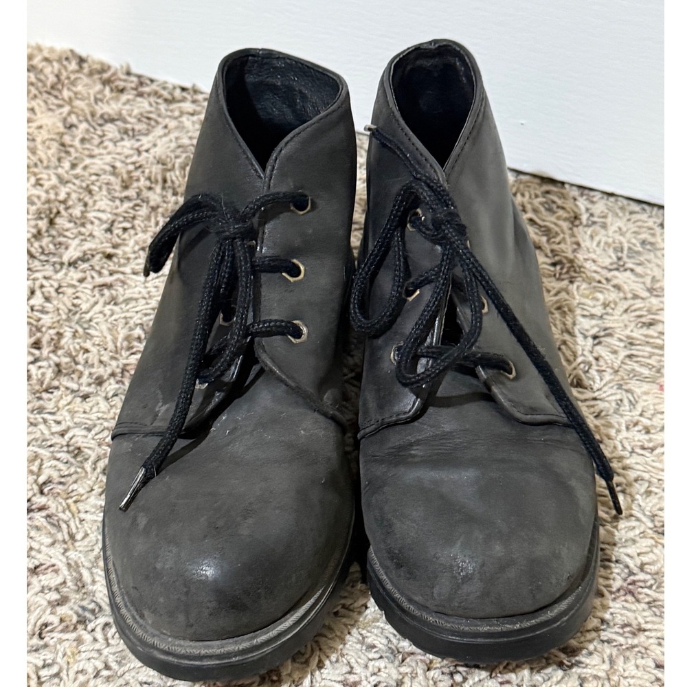 LL Bean Kids Black Leather Thinsulate Insulated Chukka Desert Boots 4M OW49704 - Picture 2 of 6